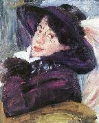 Lovis Corinth, Damenportrat mit lila Hut